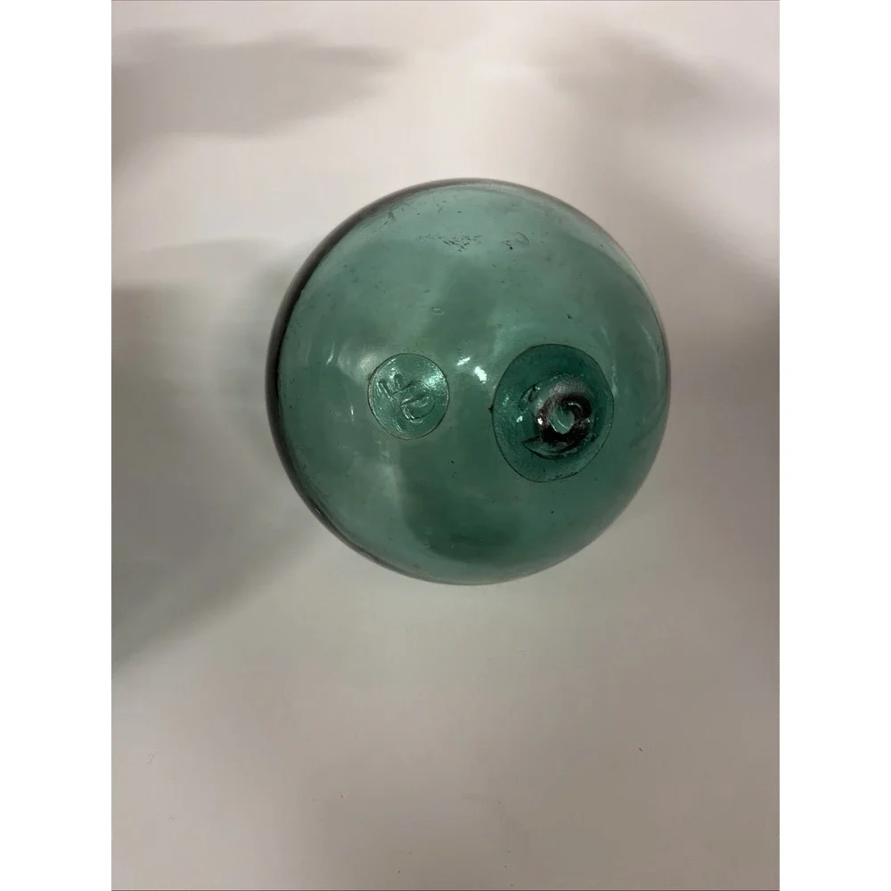 Vintage Japanese Green Glass Fishing Float 10 Inch